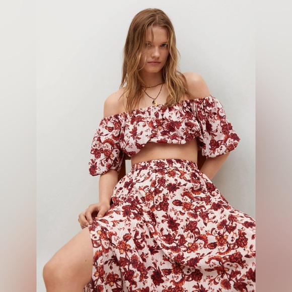 Mango Floral Skirt and Crop Top Set - Picture 6 of 10